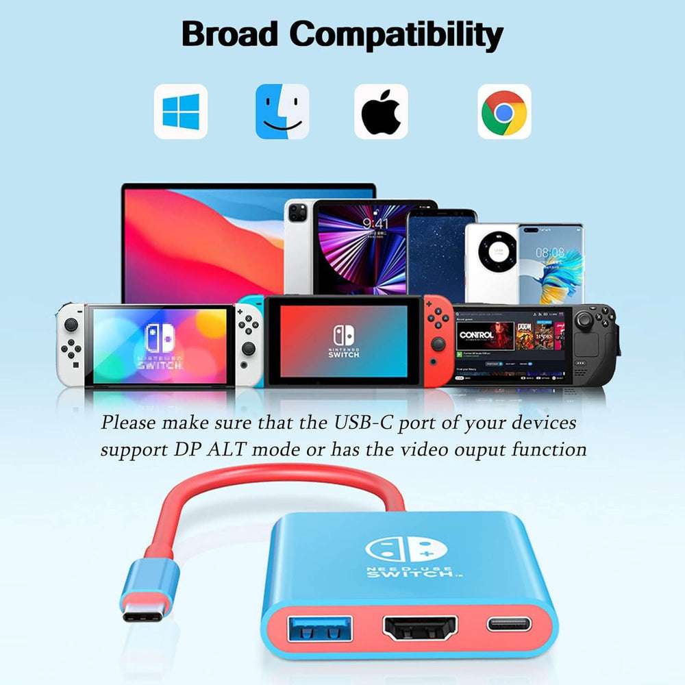 Nintendo switch type-c tv projection expansion dock - portable gaming console docking station