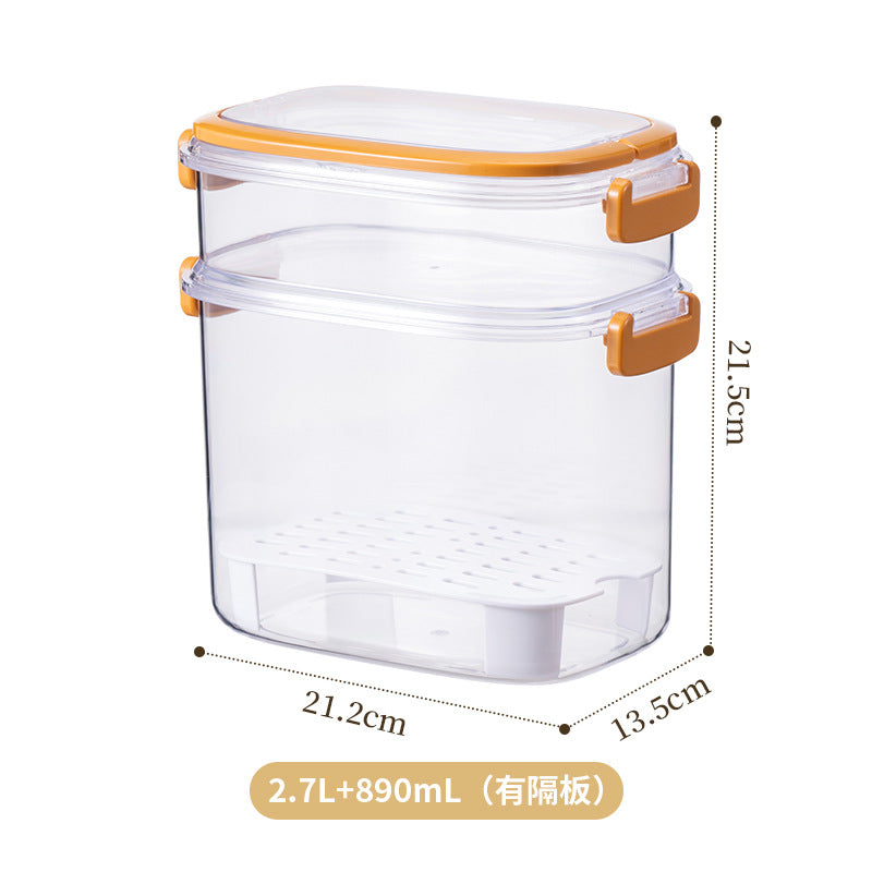 Portable portable sealed chilled box can be stacked with sealed buckle lunch box dormitory office worker food fresh-keeping box