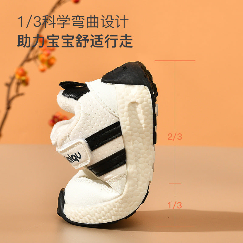 Toddler shoes for baby boys 0-1-3 years old, autumn/winter infant and toddler shoes for baby girls, soft sole non-slip, fleece-lined, extra thick cotton shoes