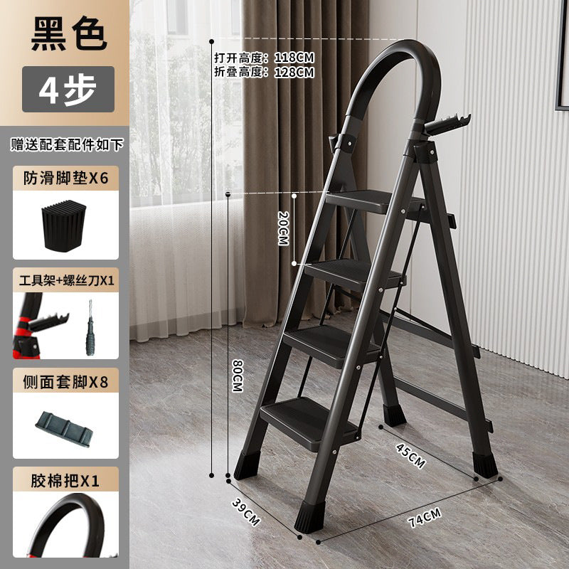 Ladder for homefoldable telescopic small lightweight three-step ladder stool multi-functional herringbone ladder step climbing ladder shrink ladder