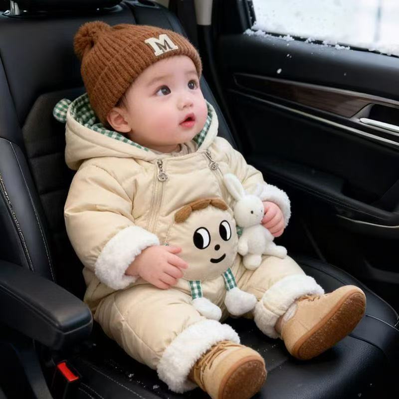Autumn winter jumpsuit newborn baby clothes men's and women's baby thickeneded jumpsuit jumpsuit for outing jumpsuit