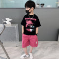 Boys' summer outfit set  new style children's clothing baby fashionable kids trendy middle and small children summer two-piece set