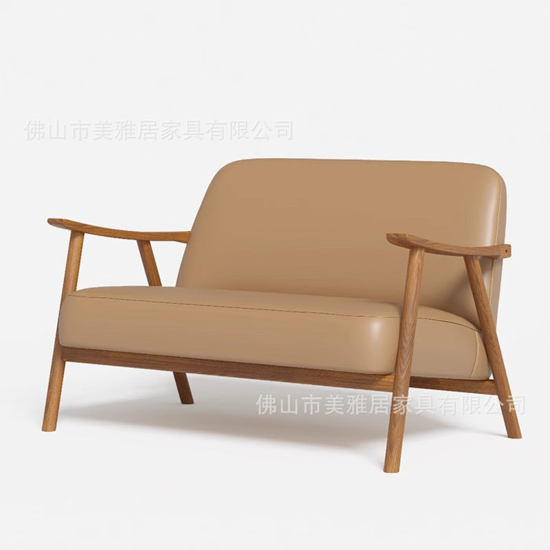 Cafe Solid wood back chair Restaurant Dessert milk tea shop Leisure sofa Table and chair combination Rest area Card seat