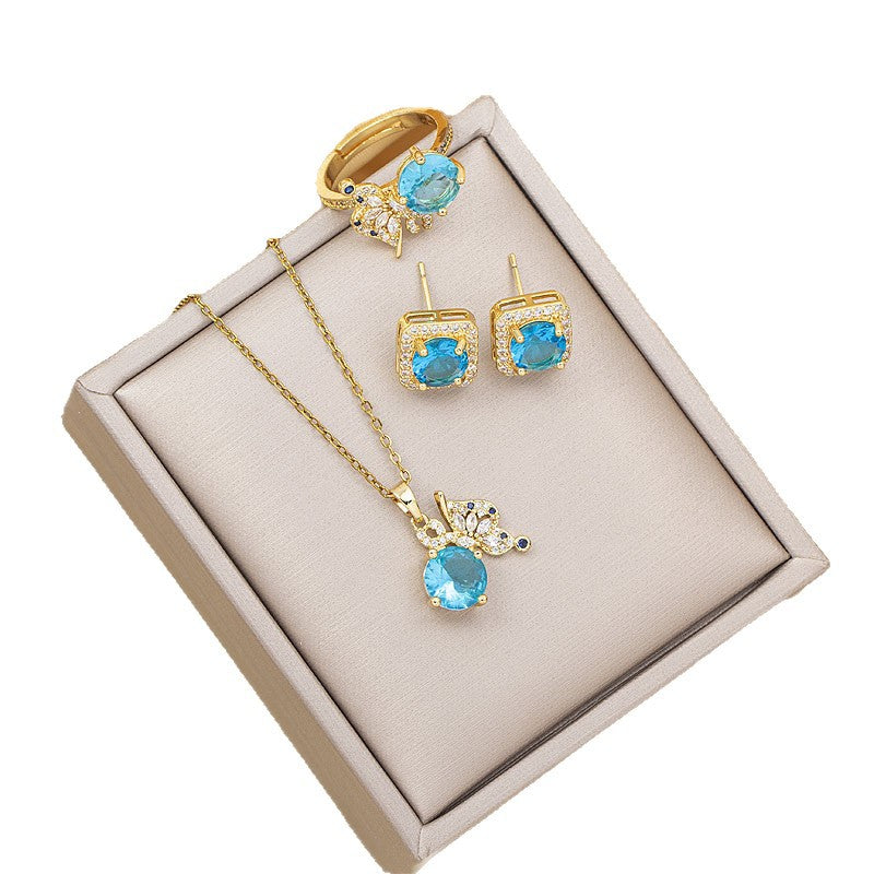 Necklace female titanium steel hot style butterfly animal pendant niche design fashion versatile accessible luxury style accessible luxury clavicle chain