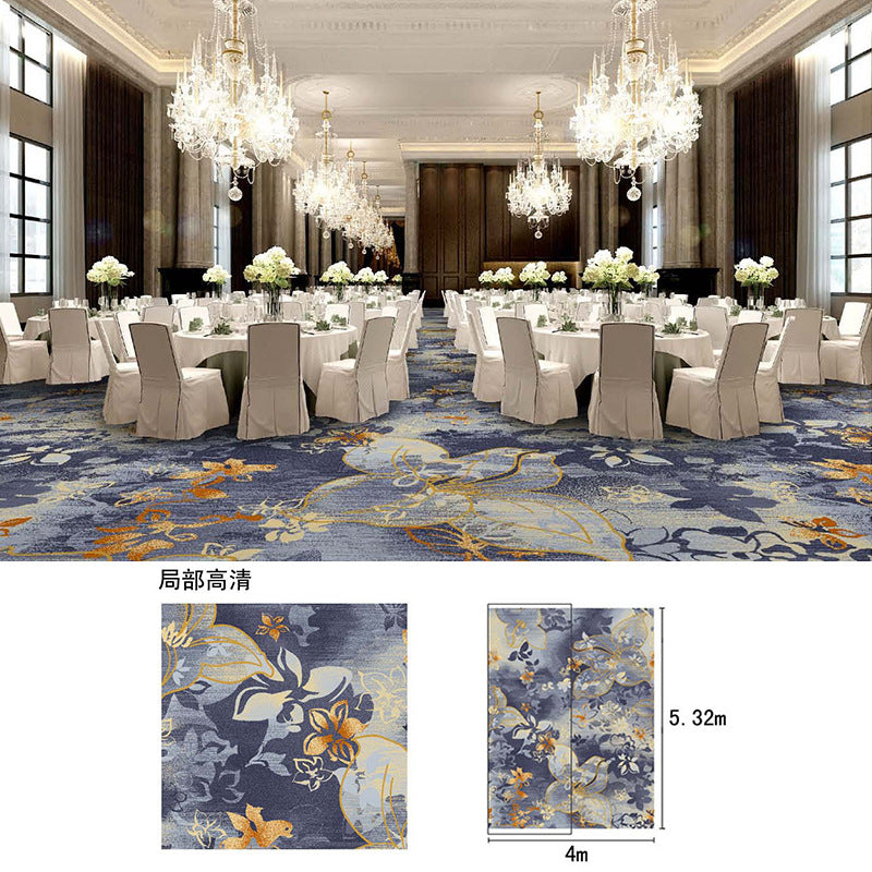 Hotel lobby carpet, 1000g nylon, fire-retardant, thickened area rug for banquet halls, restaurants, conference rooms, and reception areas