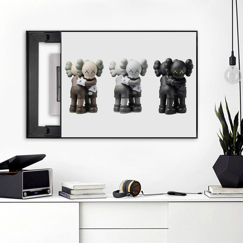 Kaws trend meter box decorative painting simple cartoon violent bear electric box blocking hanging painting switch box flip wall painting