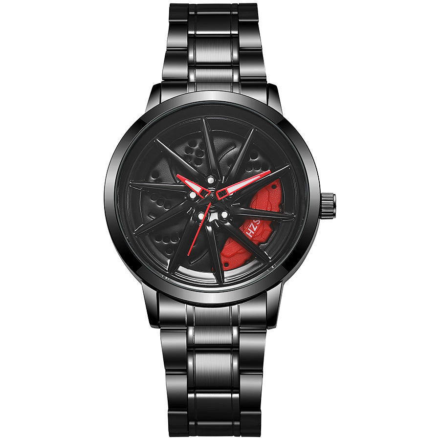New arrival cool sports car wheel hub watch inner ring can rotate men quartz watch dial fashiontrendy watch