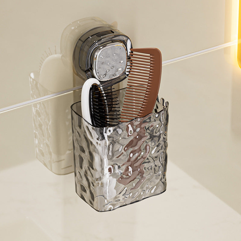 Comb storage rack bathroom sink razor suction cup hanging basket bathroom punch-free toothpaste toothbrush storage box