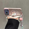 Suitable for apple 17promax mobile phone case polka dot love mirror holder color ball lanyard iphone18 soft case 15