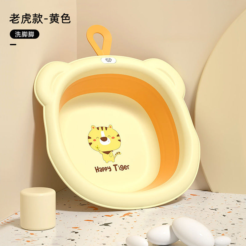 Baby washbasin - collapsible, hangable, for hand washing, laundry, and bathing - pp basin for newborns and toddlers