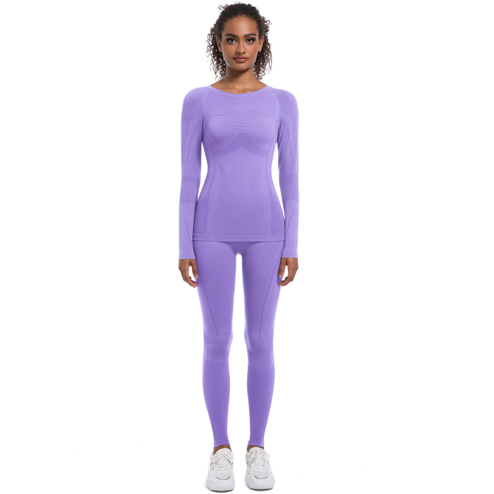 new arrival seamless long-sleeved yoga clothes for women, breathable tight sports ski clothes, outdoor running and cycling fitness clothes