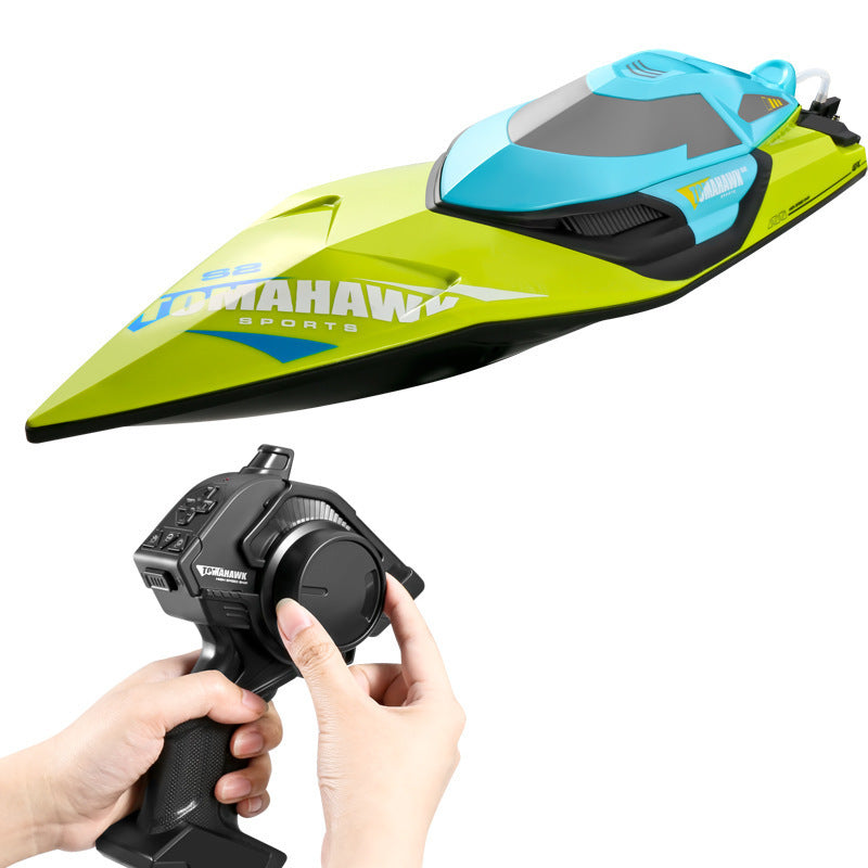 s2 remote control boat, super large, high-speed, high-horsepower speedboat, waterproof electric kids boy pull-net boat model toy boat