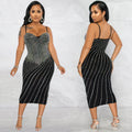 C5680 cross-border new arrivals: european & american women's apparel - , ,  - sexy rhinestone embellished cami dress for nightclubs