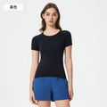 Summer seamless one-piece knit crew neck yoga top - slim fit, quick-dry, breathable running & workout short sleeve tee for women - d25073