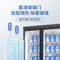 Huaer double door refrigeration display cabinet restaurant food storage freezer vertical freezer commercial refrigerator ice cube freezer