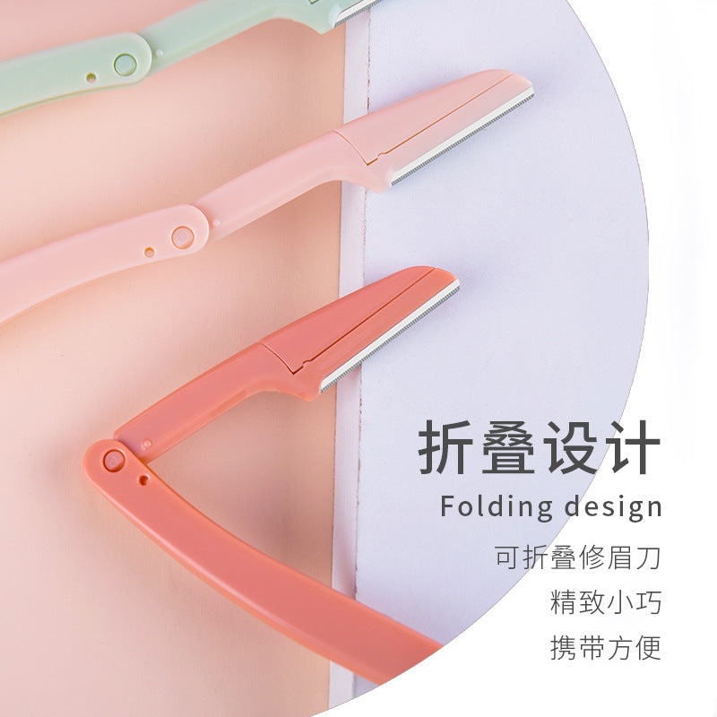 Customizable foldable eyebrow razor - stainless steel eyebrow shaper - oem tool private label manufacturing available - eyebrow razor & beauty razor