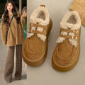 Fleece-lined birkenstock shoes for women 2026new arrivalwinterthickenedheattech women's shoes popular super popular cotton shoes thick sole snow boots