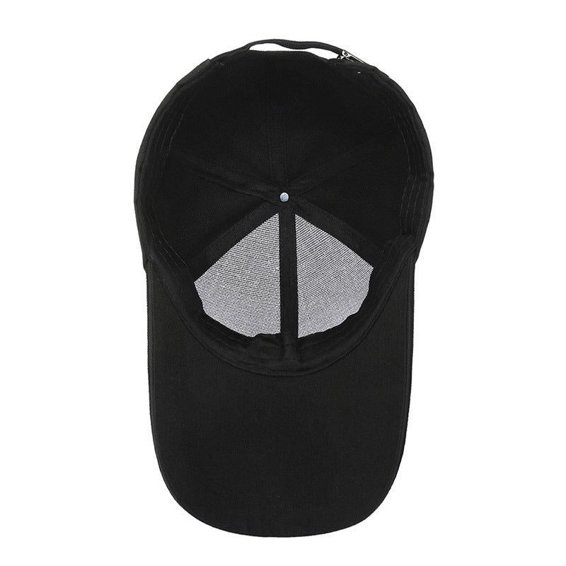 Canvas Baseball Cap Men's Extended Brim M Iron Standard Hat Sandwich Shade Sun Protection Cap Outdoor Fishing Cap Women