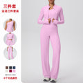 Cloud-feel outdoor casual yoga outfit - three-piece set: one-shoulder open back, high-waisted, butt-lifting, quick-dry running & fitness set