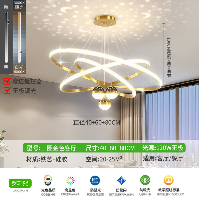 Living room chandelier crystal gypsy fish line lamp restaurant bed and breakfast lighting simple modern Nordic chandelier
