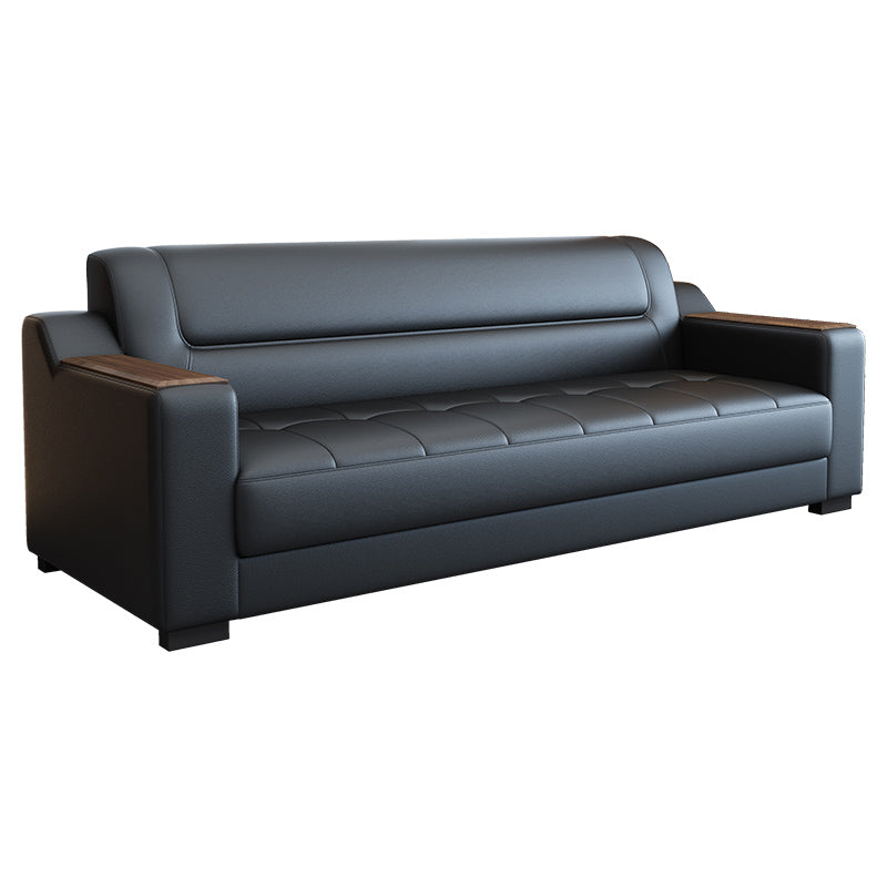 Office sofa minimalist modern coffee table set business genuine leather office sofa for office area reception room