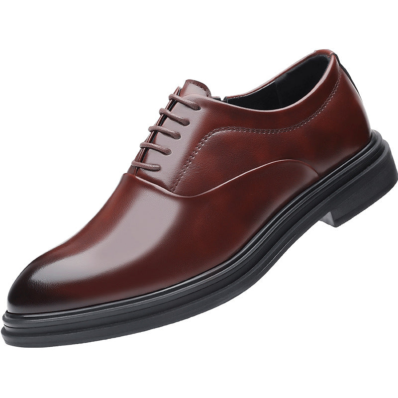 New men's brogue leather shoes - business casual, british style, formal dress shoes, korean style, breathable wedding shoes for men