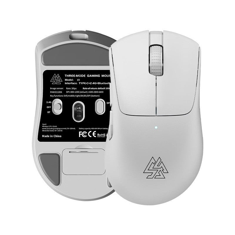 X1 wireless mouse - bluetooth tri-mode, lightweight, esports gaming, wired, right-handed, large hand, ergonomic design