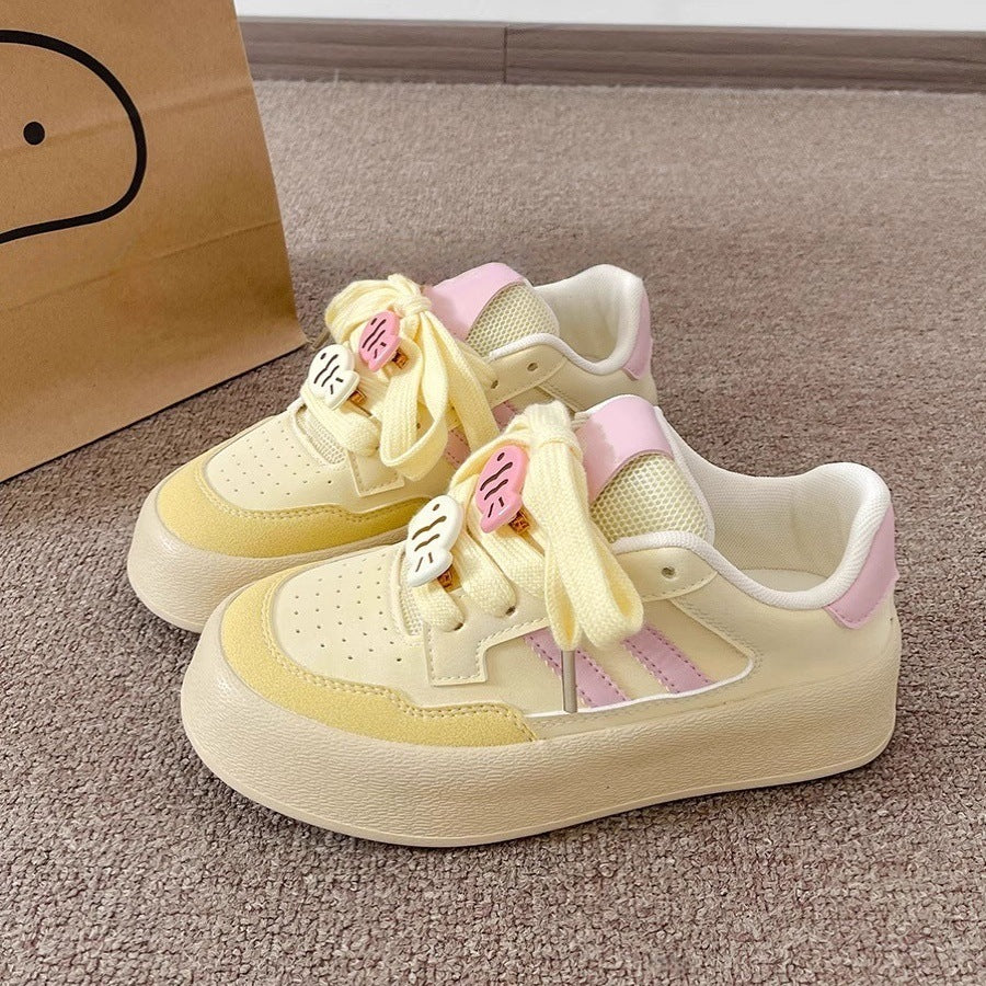 High-style summer casual sneakers for women, 2026 new arrivals, unique and versatile, chunky sole white sneakers