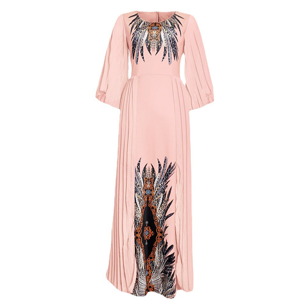European and american cross-border e-commerce: , ,  - faux two-piece maxi dress, african plus size printed dress