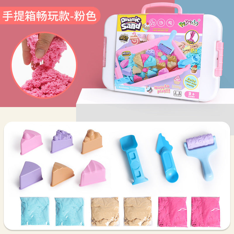 New children's space-themed sand art storage box set - cake castle suitcase pretend play molding sand toy
