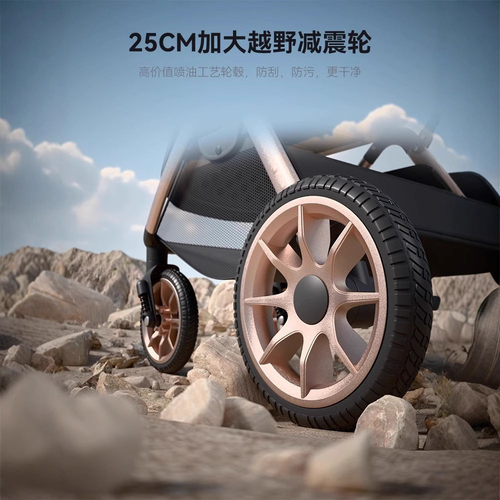 Two-way stroller, lightweight landscape stroller, sit and lie down stroller, foldable, sit and foldable high landscape