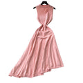 French chic sleeveless knit irregular hem dress - women's summer retro a-line dress - slimming, elegant, and versatile workwear maxi dress