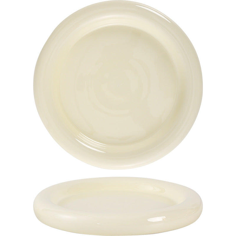 Ceramic steak dinner plate western food light luxury classy sense creative dessert plate for home donut high value dish plate