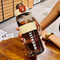 Large capacity water bottle for travel, sports, and fitness - dual drinking options, student straw cup, plastic outdoor water bottle - wholesale & customization available