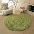 Silk wool carpet round scandinavian bedroom bedside carpet living room study bay window thickenedpure color tie-dye long hair floor mat