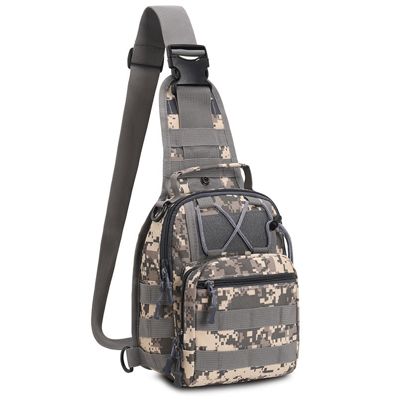 New Outdoor Sports Breast Bag Crossbody Bag Oxford Cloth Multifunctional Men's and Women's Leisure Cycling Fishing Camouflage Small Backpack