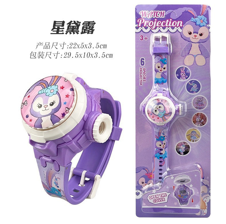 Kids' cartoon multifunctional watch - 360° rotating flip digital watch - children's gift projector watch