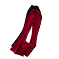 Petiteshigh waistslimming look slightly flared pants women's autumn winterwork clothing style drape casual pants silmeasiest for matchstraight-leg pants