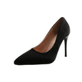 French satin black high heels - 2025 summer new collection: pointed-toe, low-cut, closed-toe stiletto heels - elegant and stylish for everyday wear