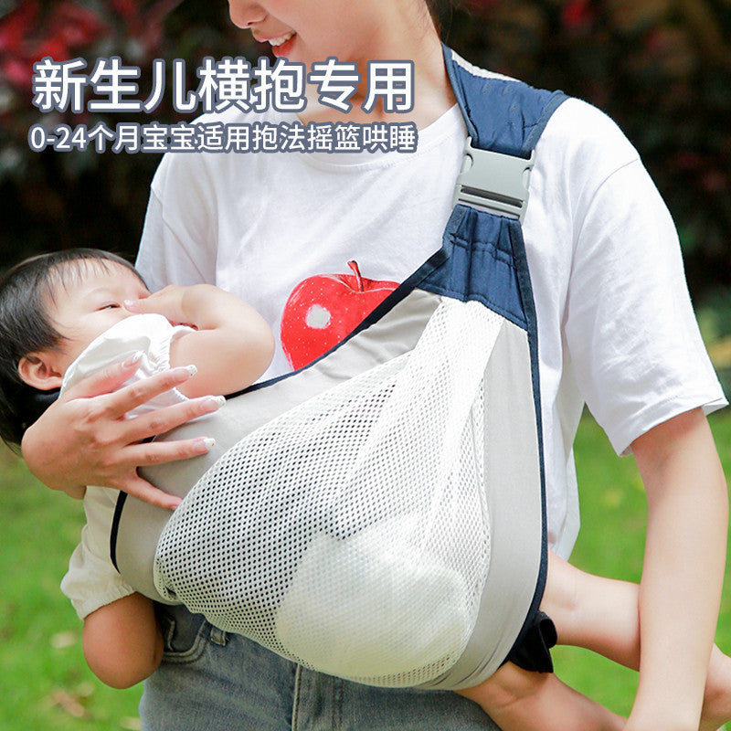 Newborn baby carrier - double loop design, premium custom carrier for safe and comfortable baby wearing, perfect for soothing sleep