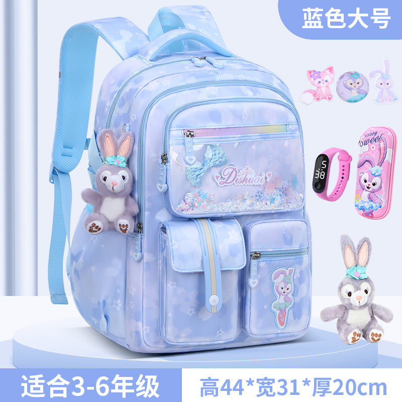 Girls' school backpack - new 2026 model for grades 1-6 - lightweight, ergonomic, and spine-protecting backpack for elementary school students
