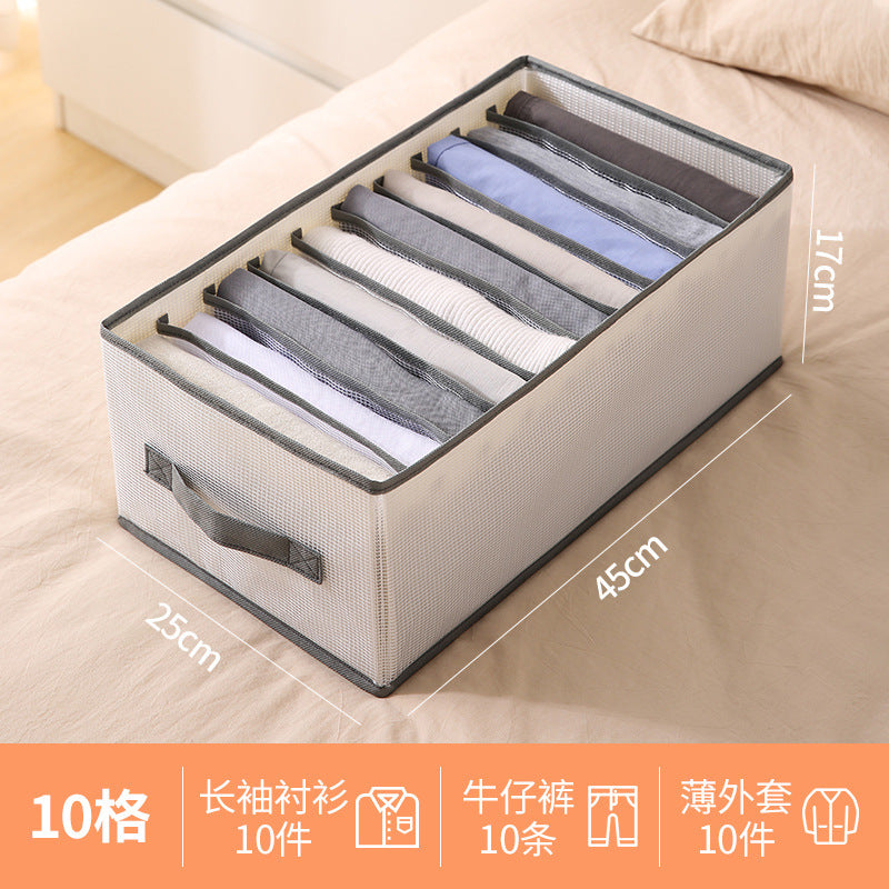 Foldable pants storage box artifact drawer type partition box clothing layered arrangement storage box pp board storage bag