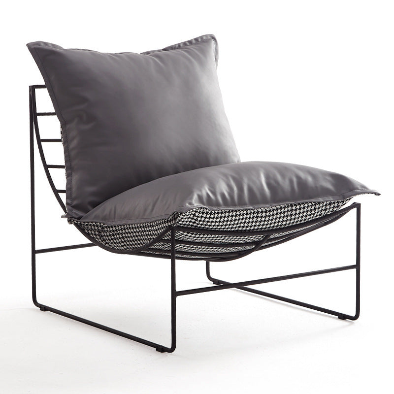 Factory direct light luxury chidori grids iron single sofa chair popular chair back chair small balcony lazy sofa