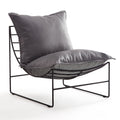 Factory direct light luxury chidori grids iron single sofa chair popular chair back chair small balcony lazy sofa