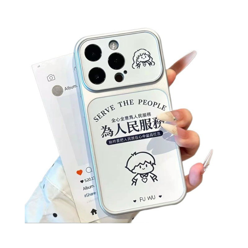 Simple drawing serves the people, suitable for boys and girls, iphone17 couple mobile phone case, love apple 18 soft case