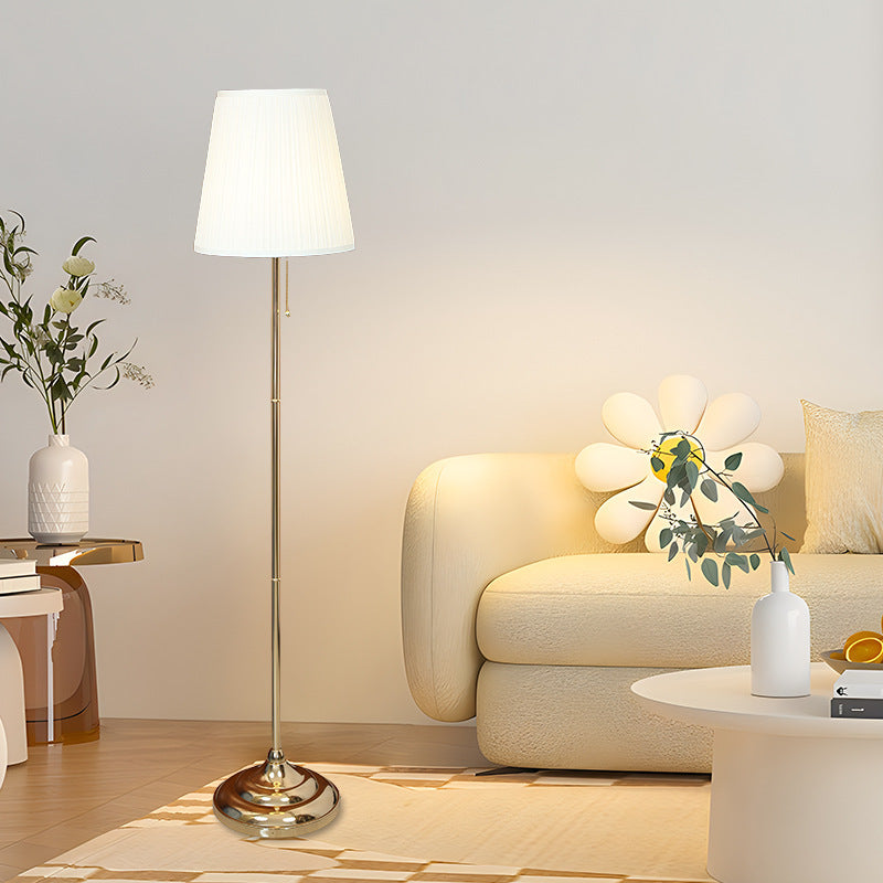 New simple floor lamp, living room atmosphere lamp, bedside table lamp, bedroom eye protection night light, retro drawstring decorative standing lamp