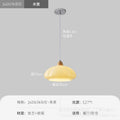 Used retro pumpkin pendant light - solid wood single head small chandelier - hotel, b&b, bedside, bar ambiance decoration