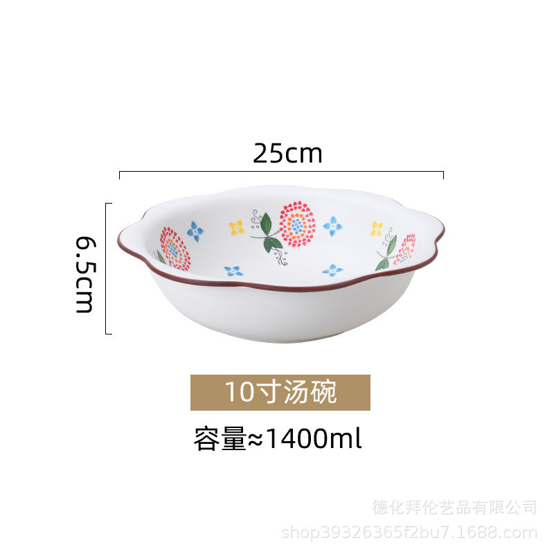 Nordic dinnerware set: creative ceramic bowls, dinner plates, and soup bowls for home use - minimalist underglaze ceramic tableware wholesale