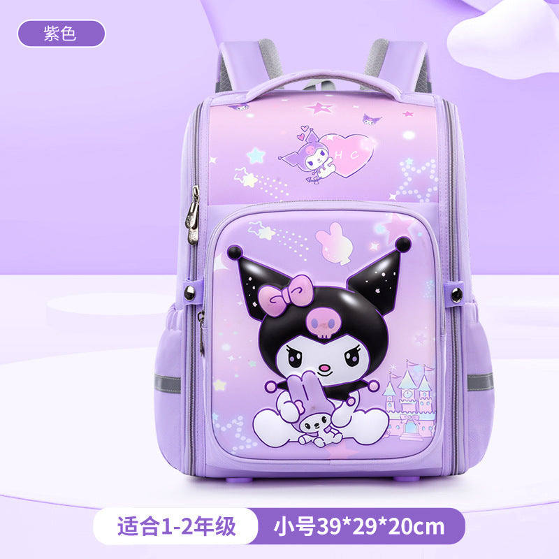 2025 cartoon elementary school backpack - grades 1-6, large capacity, weight-reducing, spine-protecting space backpack for boys and girls