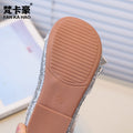 Vancahao girls' fashion sequin bow princess shoes, new korean style children's single shoes and dance shoes for spring/autumn